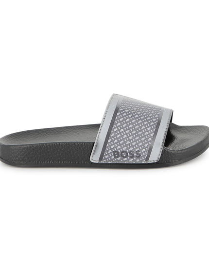 kids atelier boss Black & Gray Grid Slides