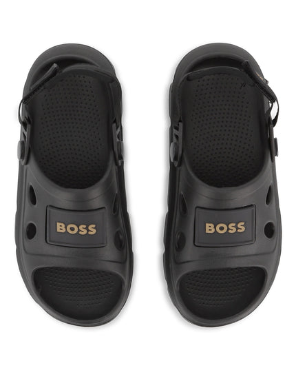 kids atelier boss Black BOSS Patch Sandals