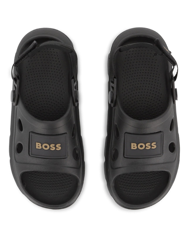 kids atelier boss Black BOSS Patch Sandals