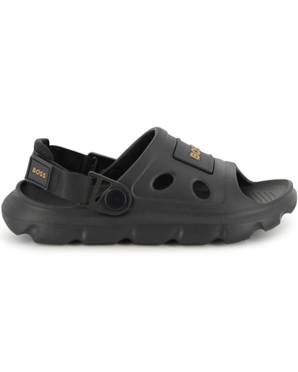 kids atelier boss Black BOSS Patch Sandals