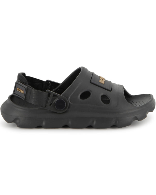 kids atelier boss Black BOSS Patch Sandals