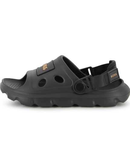 kids atelier boss Black BOSS Patch Sandals