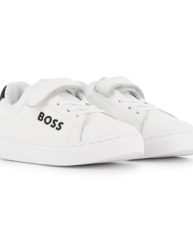 kids atelier boss White BOSS Strap Sneakers