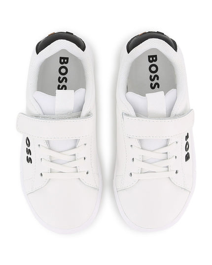kids atelier boss White BOSS Strap Sneakers