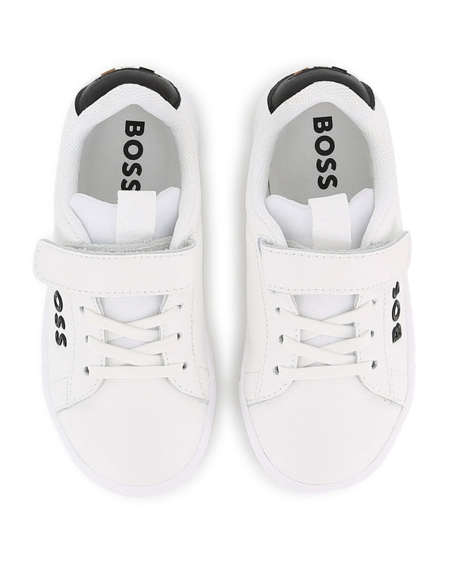 kids atelier boss White BOSS Strap Sneakers