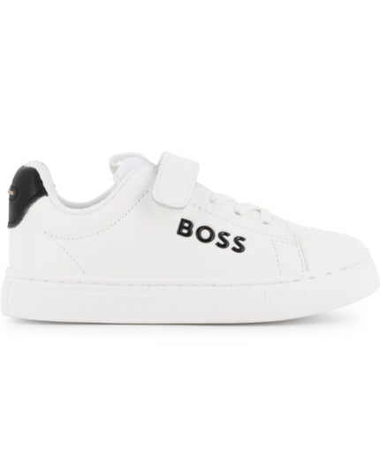 kids atelier boss White BOSS Strap Sneakers