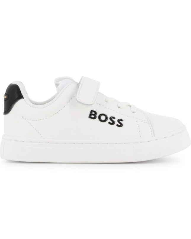 kids atelier boss White BOSS Strap Sneakers