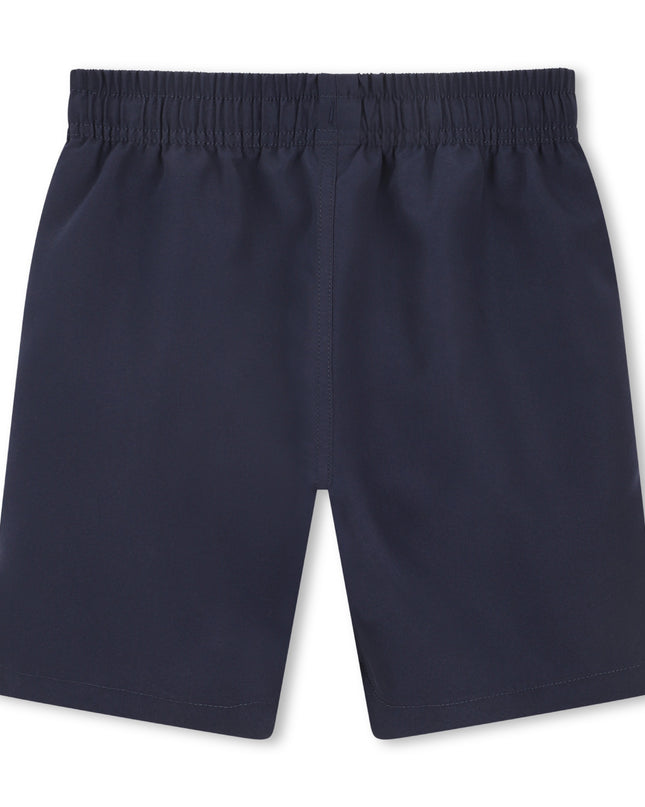 kids atelier boss Navy Color-Block Swimshorts