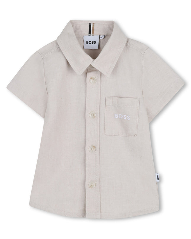 kids atelier boss Ivory Button-Up Shirt