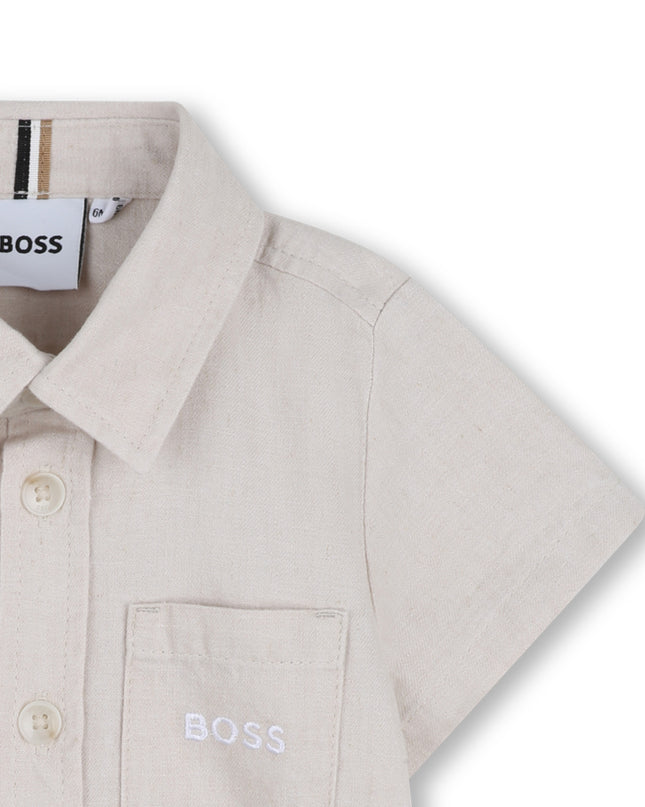 kids atelier boss Ivory Button-Up Shirt