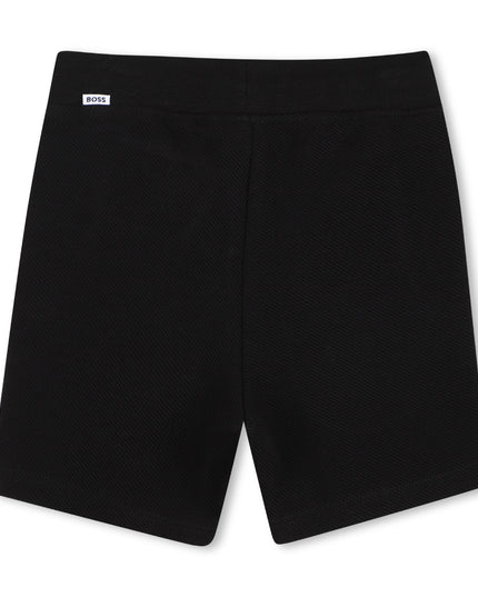 kids atelier boss White & Black Logo Short Set