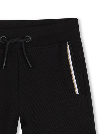 kids atelier boss White & Black Logo Short Set