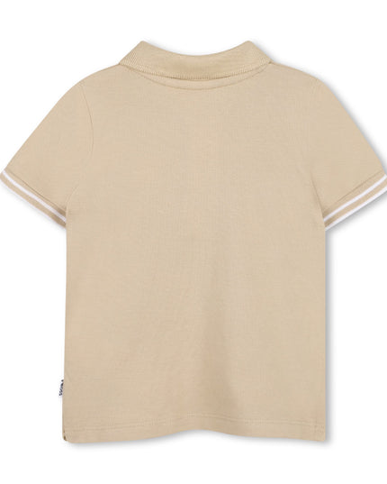 kids atelier boss Beige & White Polo Set