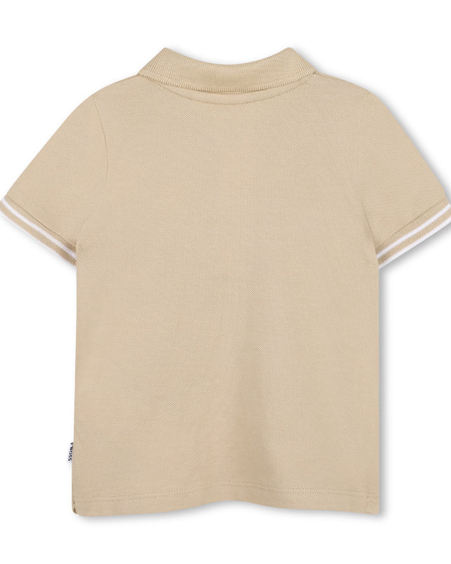 kids atelier boss Beige & White Polo Set