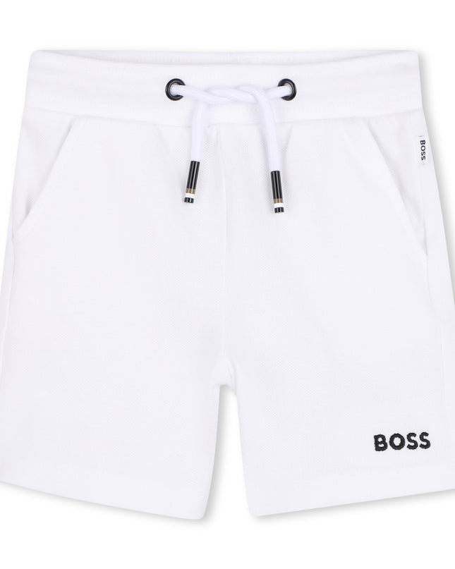 kids atelier boss Beige & White Polo Set