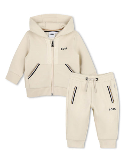 kids atelier boss Beige Tracksuit Set