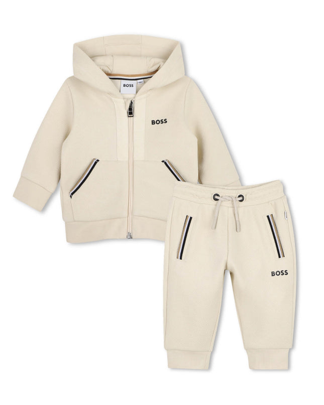 kids atelier boss Beige Tracksuit Set