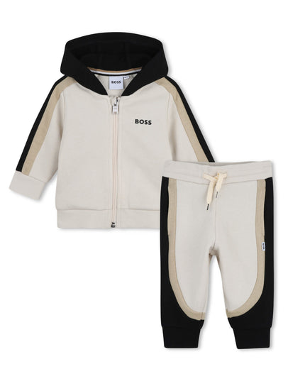 kids atelier boss Beige & Black Panel Tracksuit