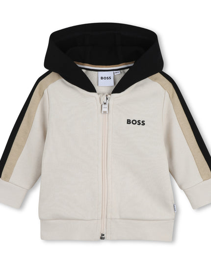 kids atelier boss Beige & Black Panel Tracksuit