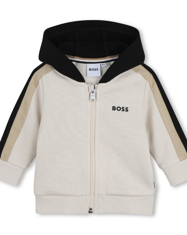 kids atelier boss Beige & Black Panel Tracksuit
