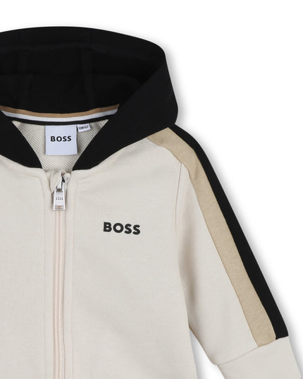 kids atelier boss Beige & Black Panel Tracksuit