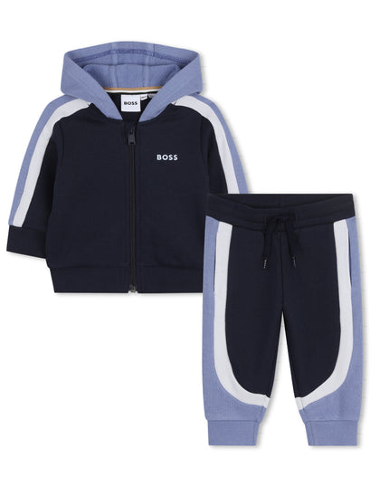 kids atelier boss Dark Navy & Light Blue Panel Tracksuit