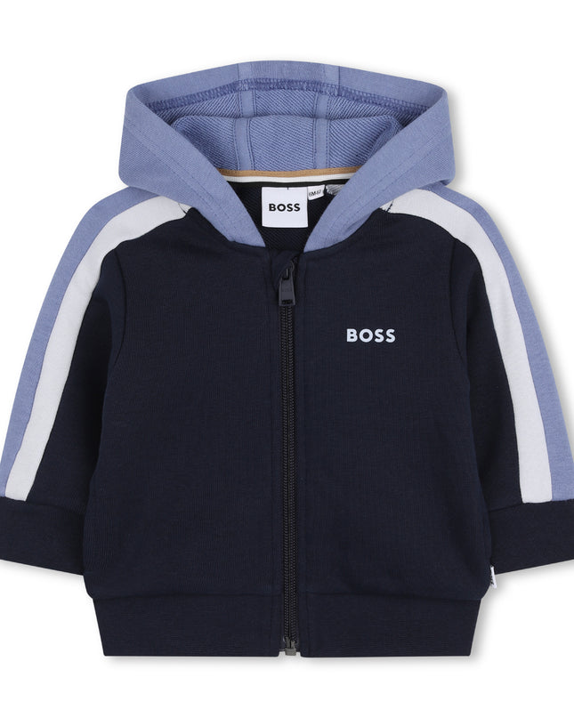 kids atelier boss Dark Navy & Light Blue Panel Tracksuit