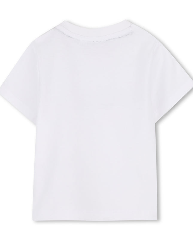 kids atelier boss White & Light Green Short Set