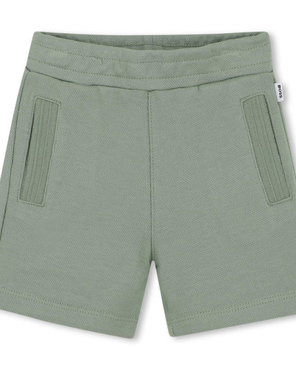 kids atelier boss White & Light Green Short Set