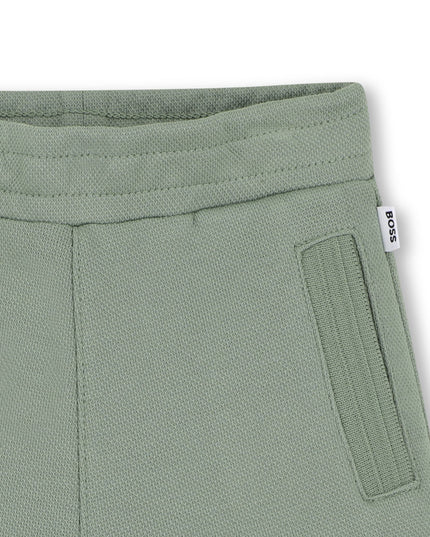 kids atelier boss White & Light Green Short Set