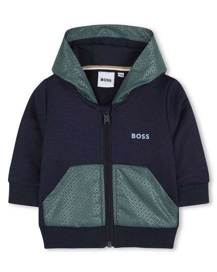 Dark Navy & Green Panel Tracksuit