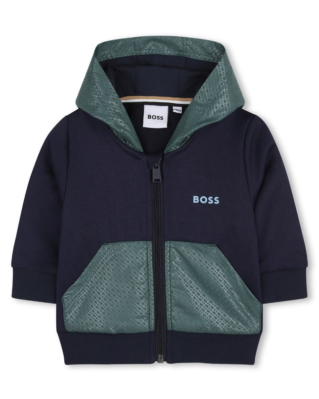 Dark Navy & Green Panel Tracksuit