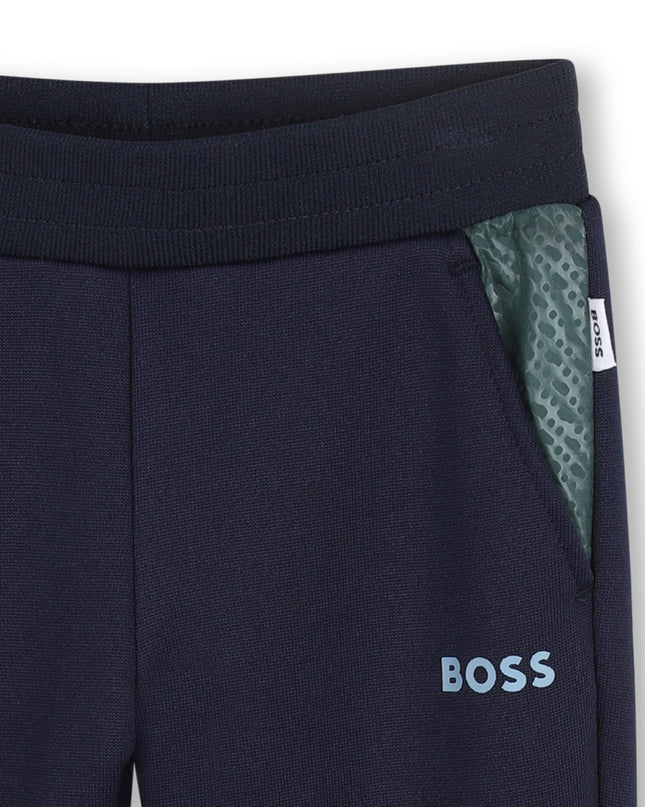 Dark Navy & Green Panel Tracksuit