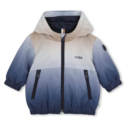 kids atelier boss Blue Gradient Hooded Windbreaker