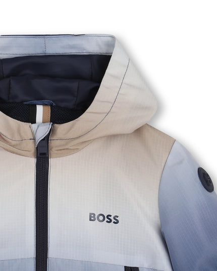 kids atelier boss Blue Gradient Hooded Windbreaker