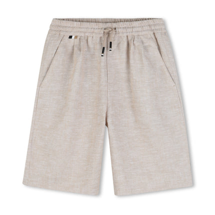 kids atelier boss Ivory Textured Shorts