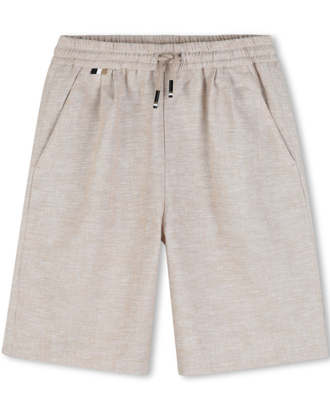 kids atelier boss Ivory Textured Shorts