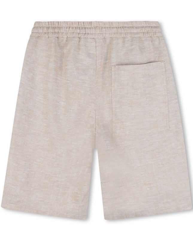 kids atelier boss Ivory Textured Shorts