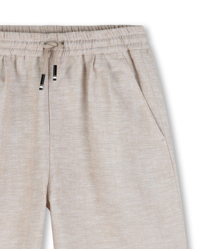 kids atelier boss Ivory Textured Shorts