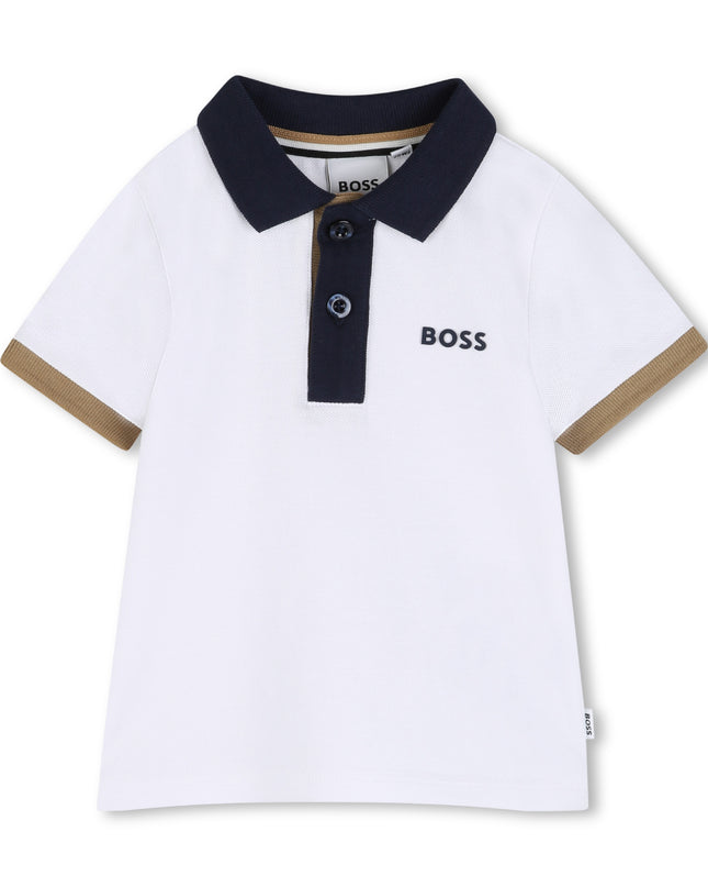 kids atelier boss White Short Sleeve Polo Shirt