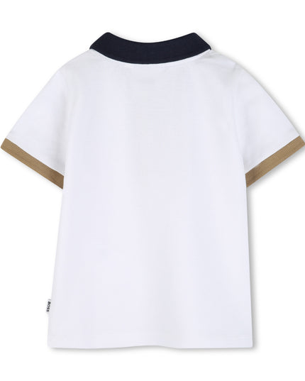 kids atelier boss White Short Sleeve Polo Shirt