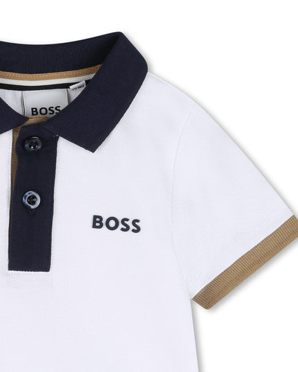 kids atelier boss White Short Sleeve Polo Shirt