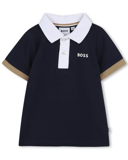 kids atelier boss Navy Short Sleeve Polo Shirt