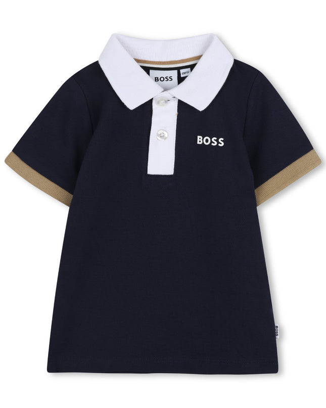kids atelier boss Navy Short Sleeve Polo Shirt