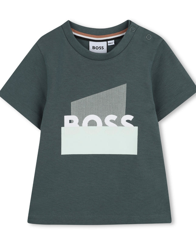 kids atelier boss Gray Graphic Short Sleeve T-Shirt