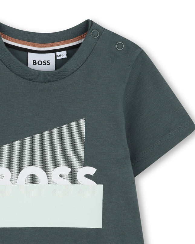 kids atelier boss Gray Graphic Short Sleeve T-Shirt