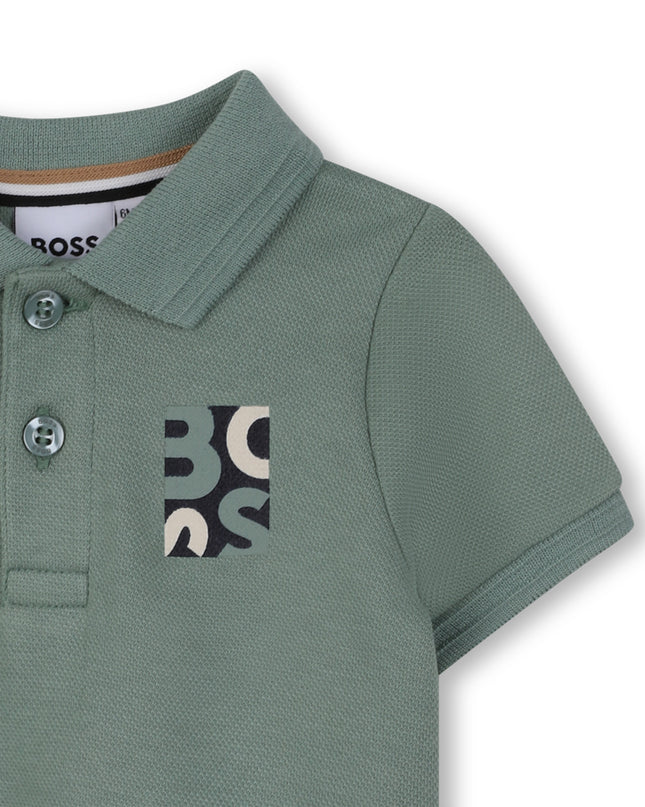 kids atelier boss Muted Green Explorer Short Sleeve Polo