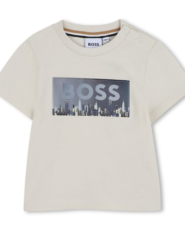 kids atelier boss Light Beige Skyline T-Shirt