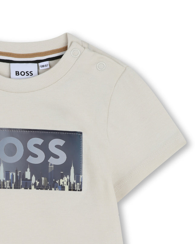 kids atelier boss Light Beige Skyline T-Shirt