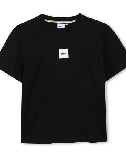 kids atelier boss Black Logo Short Sleeve T-Shirt